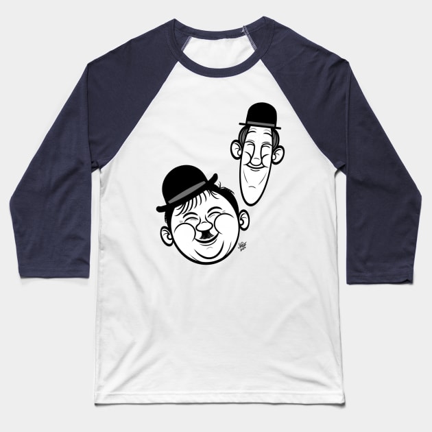 Laurel and Hardy Baseball T-Shirt by UzzyWorks